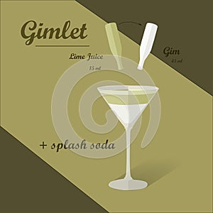 Cocktail Recipe, Vector