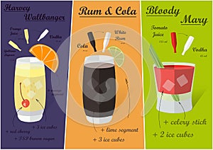 Cocktail Recipes, Vector