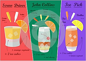 Cocktail Recipes, Vector