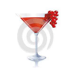 Cocktail with red berries