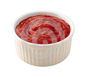 Cocktail Sauce in a White Ramekin