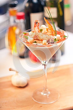 Cocktail with seafoods photo