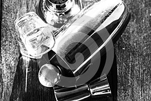 Cocktail shaker, bar accessories. Bar concept