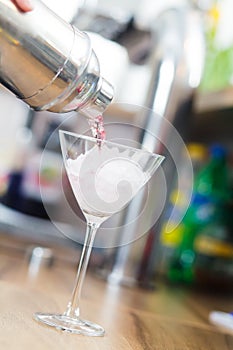 Cocktail Shaker Pouring Martini