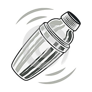 Cocktail shaker vector vintage isolated object