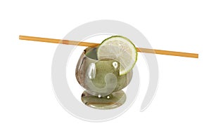 Cocktail in a stone wineglass