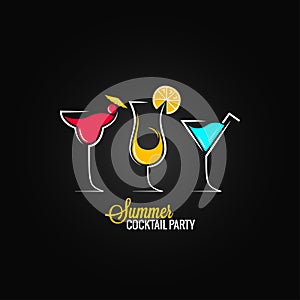 Cocktail summer party design menu background