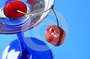 Cocktail and sweet cherry photo