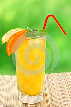 Cocktail with tangerine and lemon juice