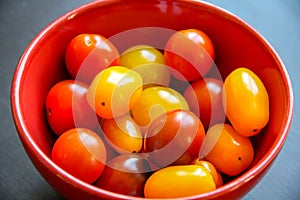 Cocktail tomatoes in a bowl
