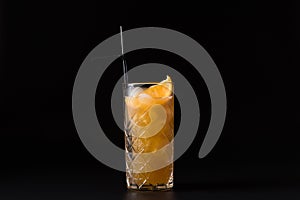 Cocktail tropical storm or hurricane isolated on a black background