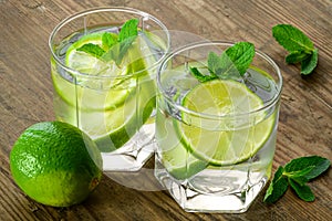 Cocktail - two cold mojitos