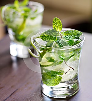 Cocktail - two cold mojitos