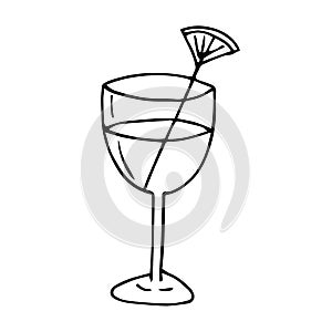 Cocktail vector illustration, hand drawing doodle