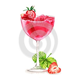 Cocktail watercolor illustration