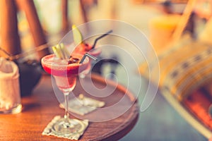 Cocktails background for summer party concept or relaxing cocktail bar design