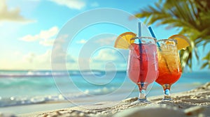 Cocktails on a beach