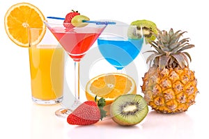 Cocktails with fruits