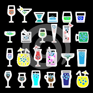 Cocktails glasses vector illustration