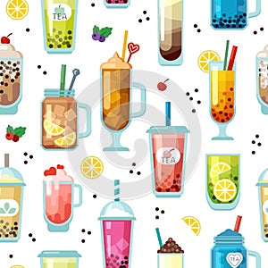 cocktails pattern. alcoholic drinks in transparent glasses. Vector seamless background for design bar menu projects