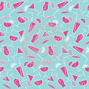 Cocktails pattern background