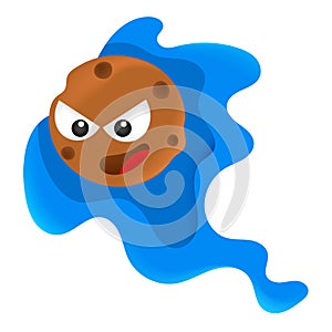 Cocky faced brown cookie meteor, doodle icon image kawaii
