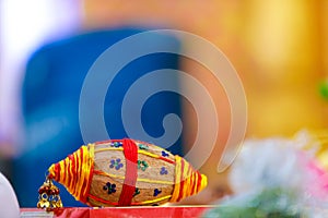 Cocnut in puja thali