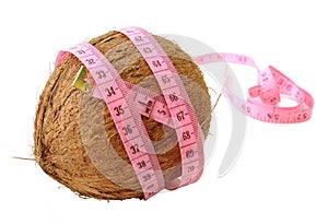 Kokos ružový páska opatrenia cez biely (z na 