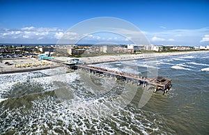 Cocoa beach pier aerial view