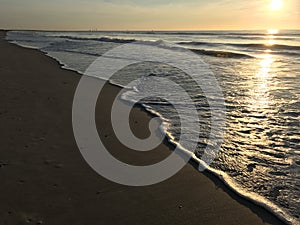 Cocoa beach sunrise in morning florida day