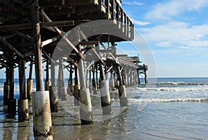 Cocoa Beach under a bright blue sunny sky