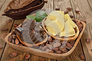 Cocoa beans, cocoa butter and cocoa mass