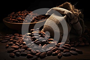 Cocoa beans. Generative AI