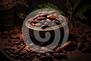 Cocoa beans. Generative AI