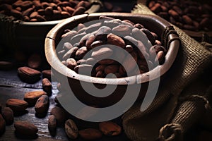 Cocoa beans. Generative AI