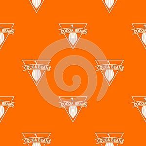 Cocoa beans pattern vector orange