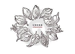 Cocoa circle pattern. Vector texture illustration