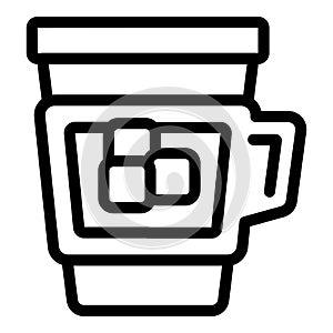 Cocoa cold coffee icon outline vector. Bar beverage