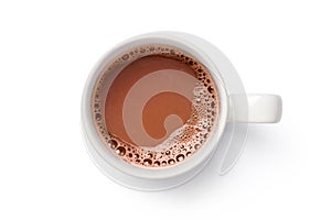 Cocoa drink in white mug