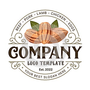 Cocoa nut farm logo vector element template