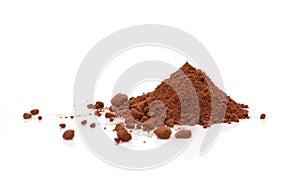 cocoa pile over white