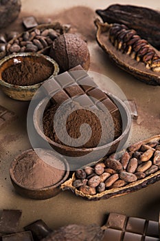 Cocoa pod, Chocolate sweet background