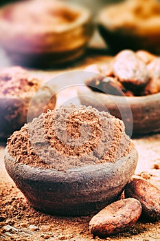 Cocoa powder and beans