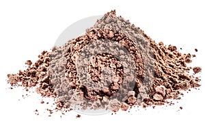 CocÐ¾a powder or carob powder on white background