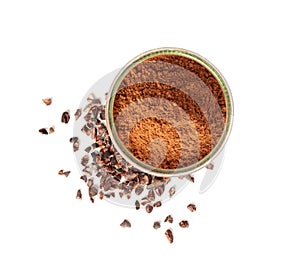 Cocoa Powder Isolated, Cacao Dust Pile, Dry Ground Cocoa Beans, Cocao Powder Pile for Chocolate