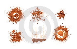 Cocoa Powder Isolated, Cacao Dust Pile, Dry Ground Cocoa Beans, Cocao Powder Pile for Chocolate