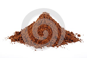 Cocoa powder isolated at on white background
