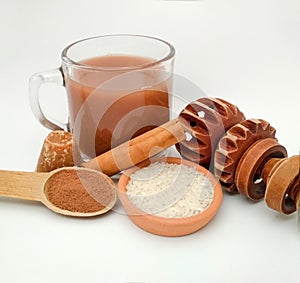 Cocoa water. Chilate prehispanic drink made with cocoa, cinnamon, brown sugar, rice.
