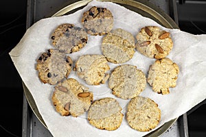 Cocoanut Cookie Variety on Parchment Paper photo