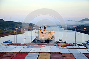 Cocoli Locks landscape, Panama Canal.